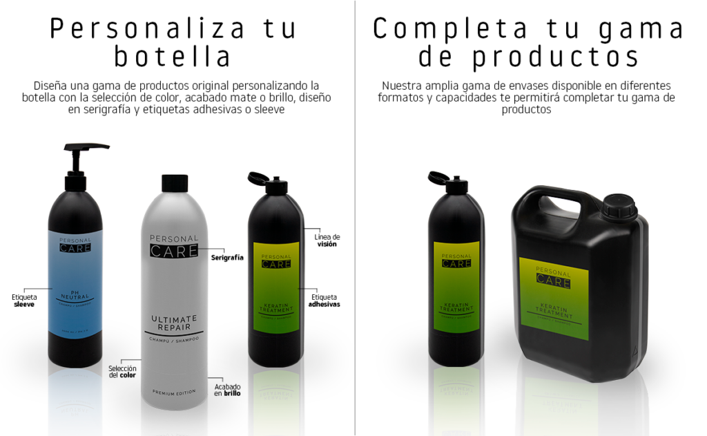 Amplia posibilidad de personalización de la botella de plastico de 1 litro