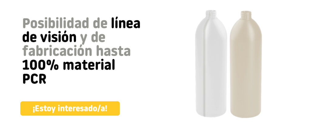 Posibilidad línea visor Y fabricación en 100% material PCR botella bullet