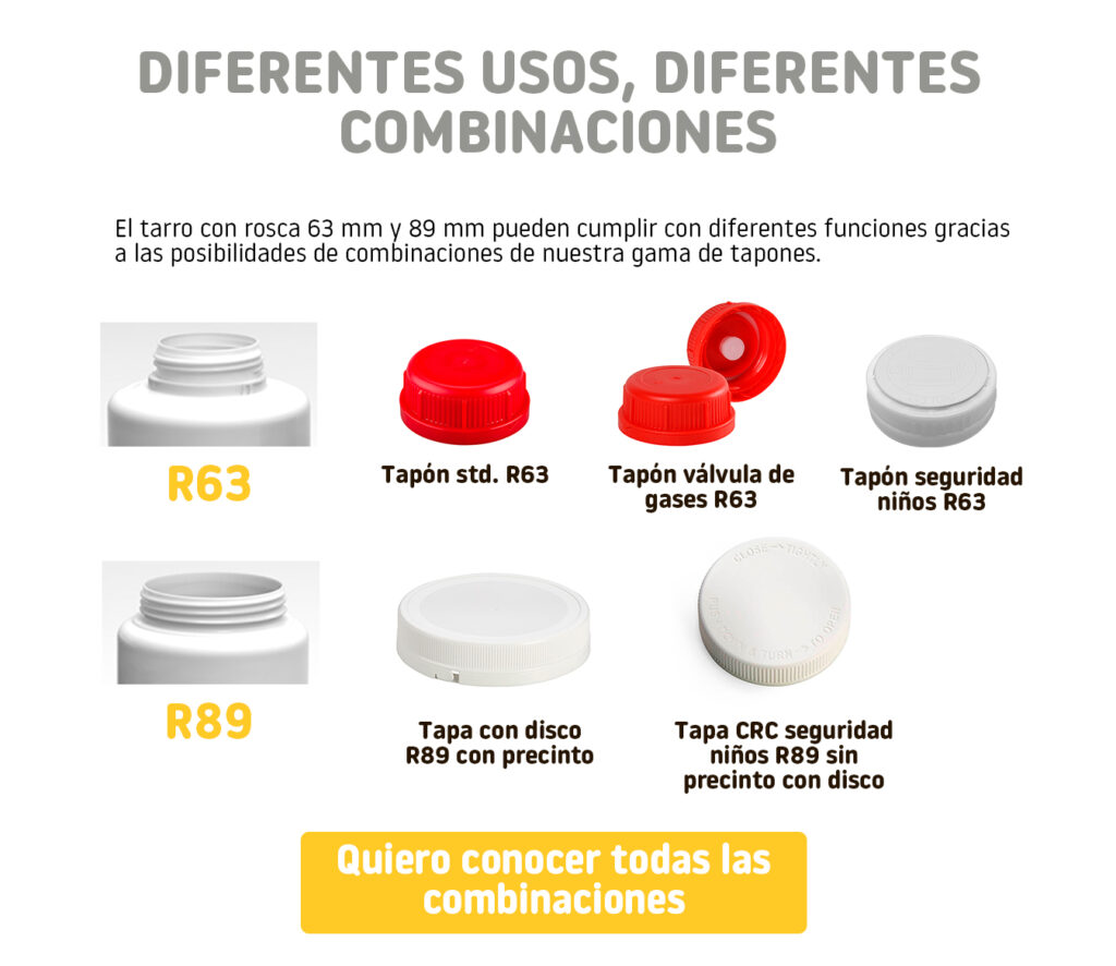 Tapones para combinar con los tarros de 2 litros